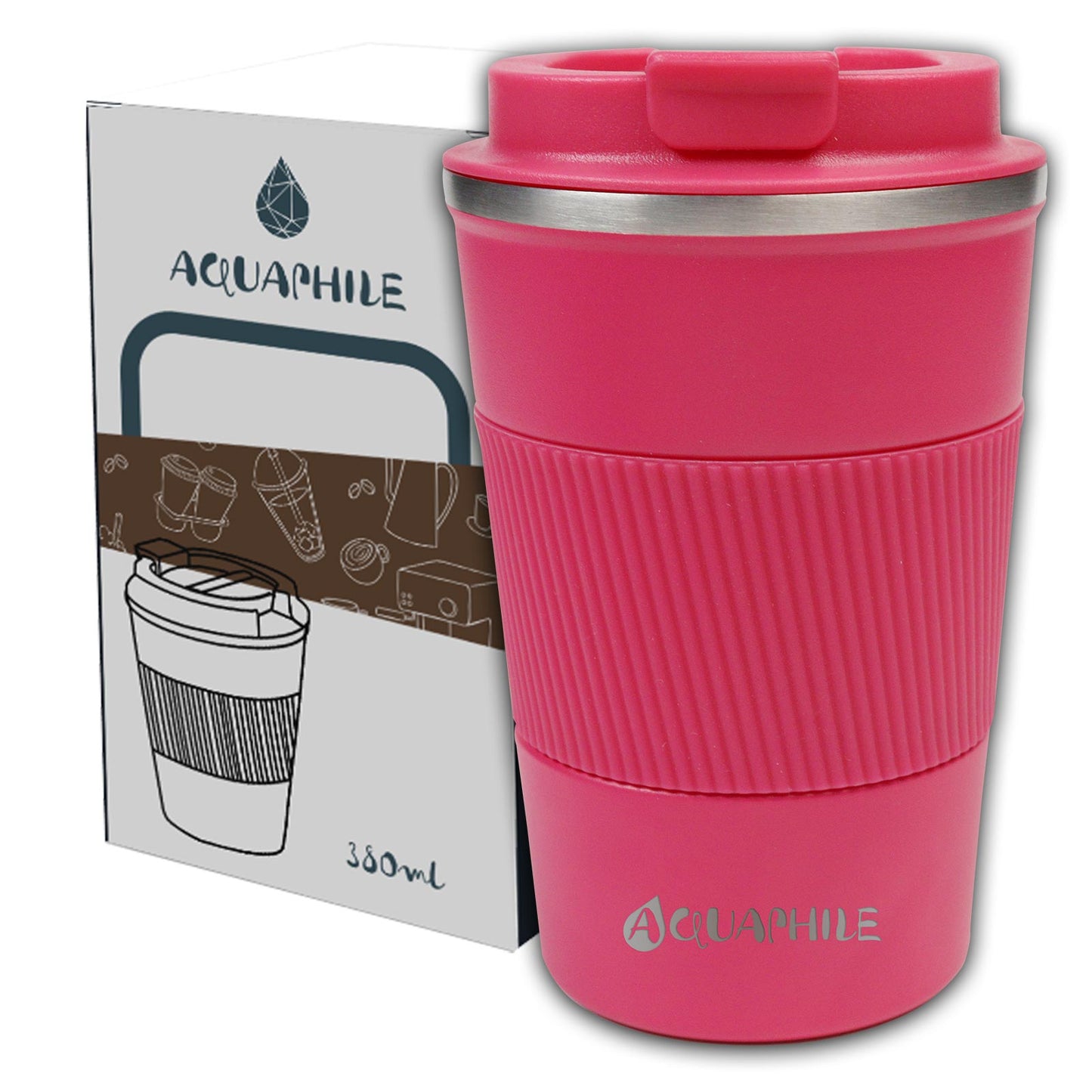 Aquaphile Vacuum Insulated Coffee Travel Mug Double Walled Reusable Tumbler Cups