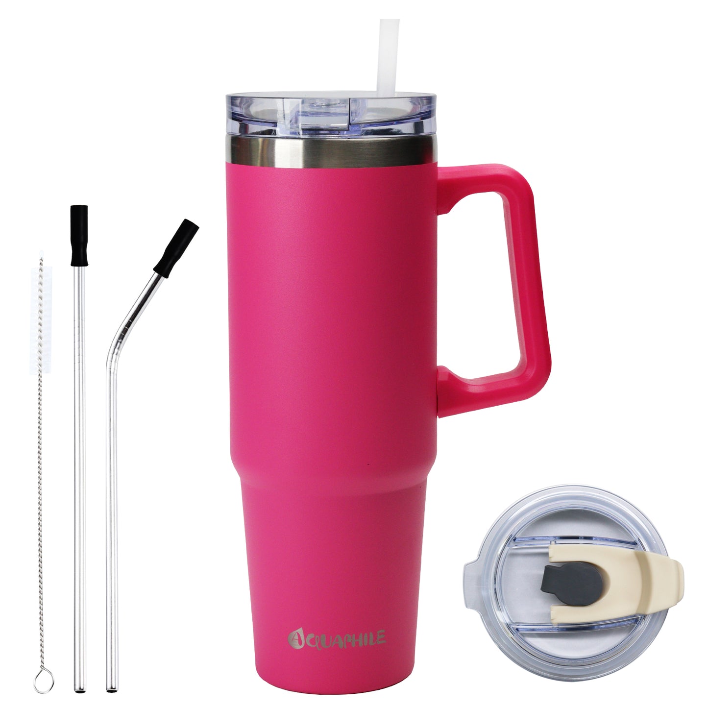 AQUAPHILE Tumbler with Handle, 35oz Insulated Coffee Mug with Leak-proof Lid and Straw, Stainless Steel Travel Mug for Hot or Cold Drinks