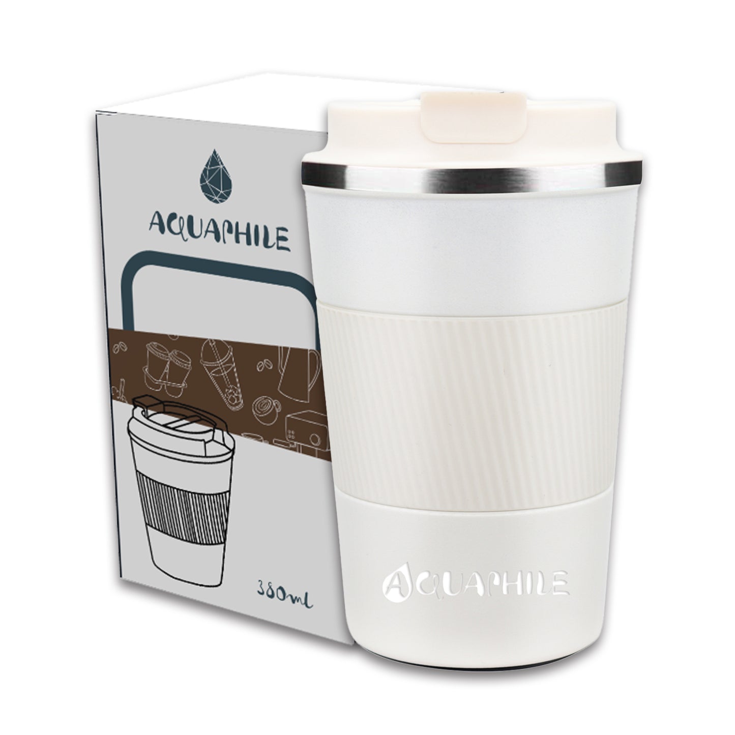 Aquaphile Vacuum Insulated Coffee Travel Mug Double Walled Reusable Tumbler Cups