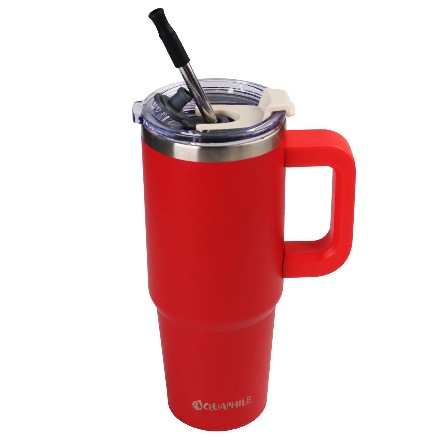 AQUAPHILE Insulated Tumbler with Leak-proof Lid and Straw, 20/30/40 oz Insulated Stainless Steel Coffee Mug with Handle, Travel Coffee Mug
