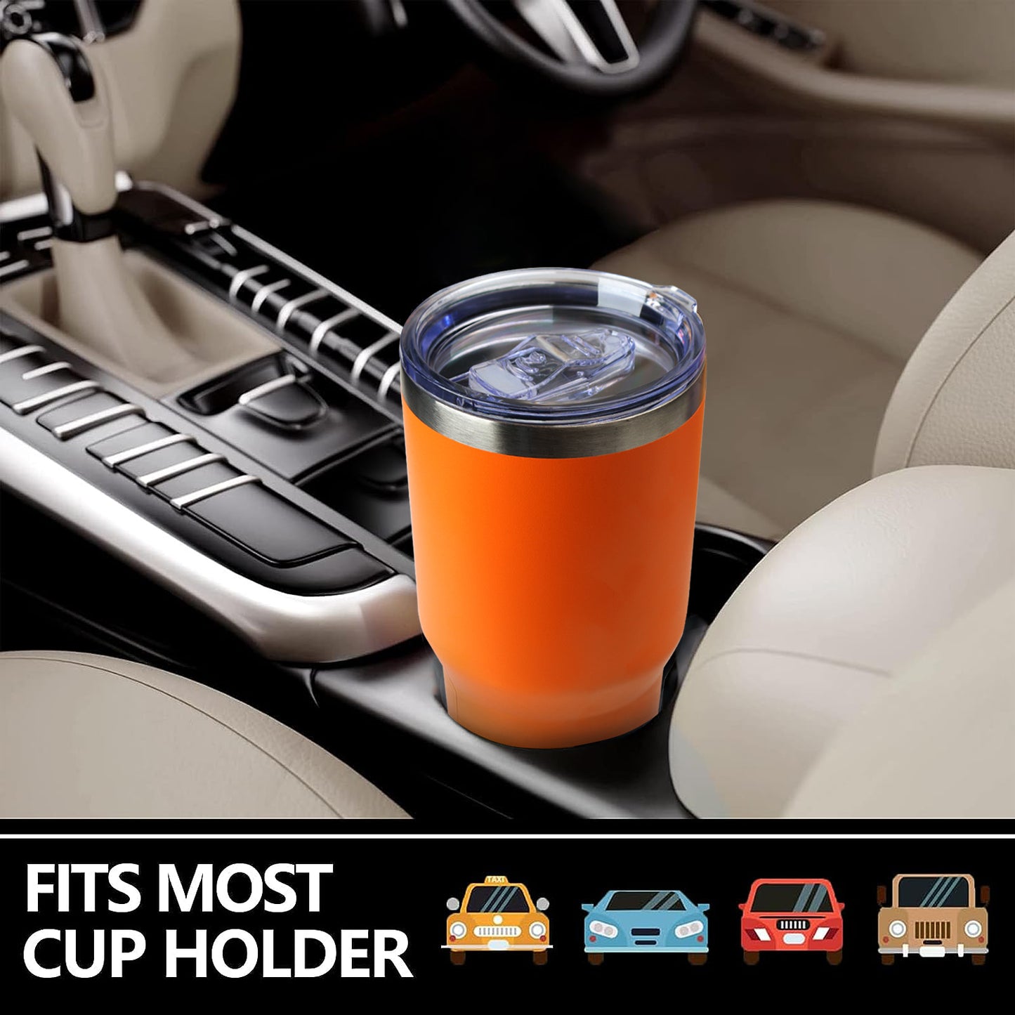 AQUAPHILE 30 oz Tumbler with Lid and Straw, Stainless Steel Vacuum Insulated Water Coffee Tumbler Cup, Double Wall Powder Coated Spill-Proof Travel Mug Thermal Cup