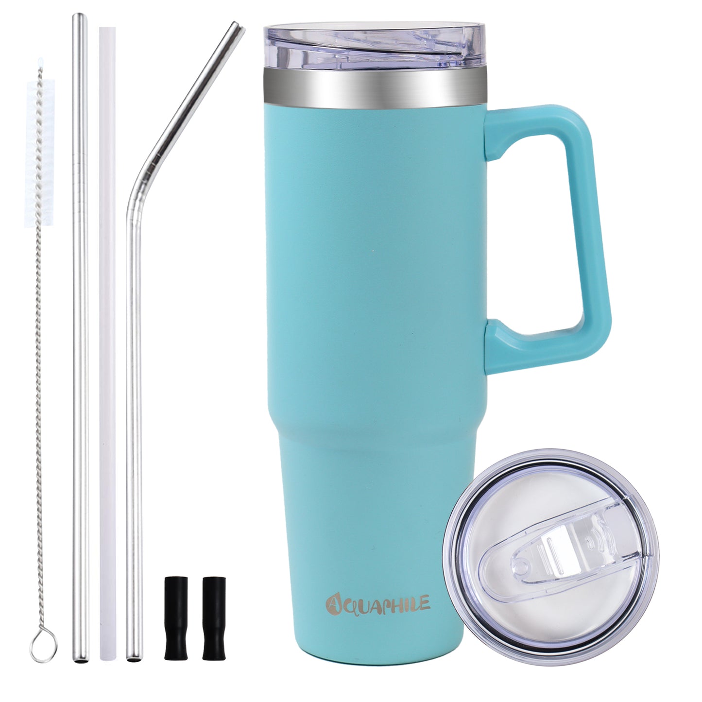 AQUAPHILE Tumbler with Handle, 35oz Insulated Coffee Mug with Leak-proof Lid and Straw, Stainless Steel Travel Mug for Hot or Cold Drinks