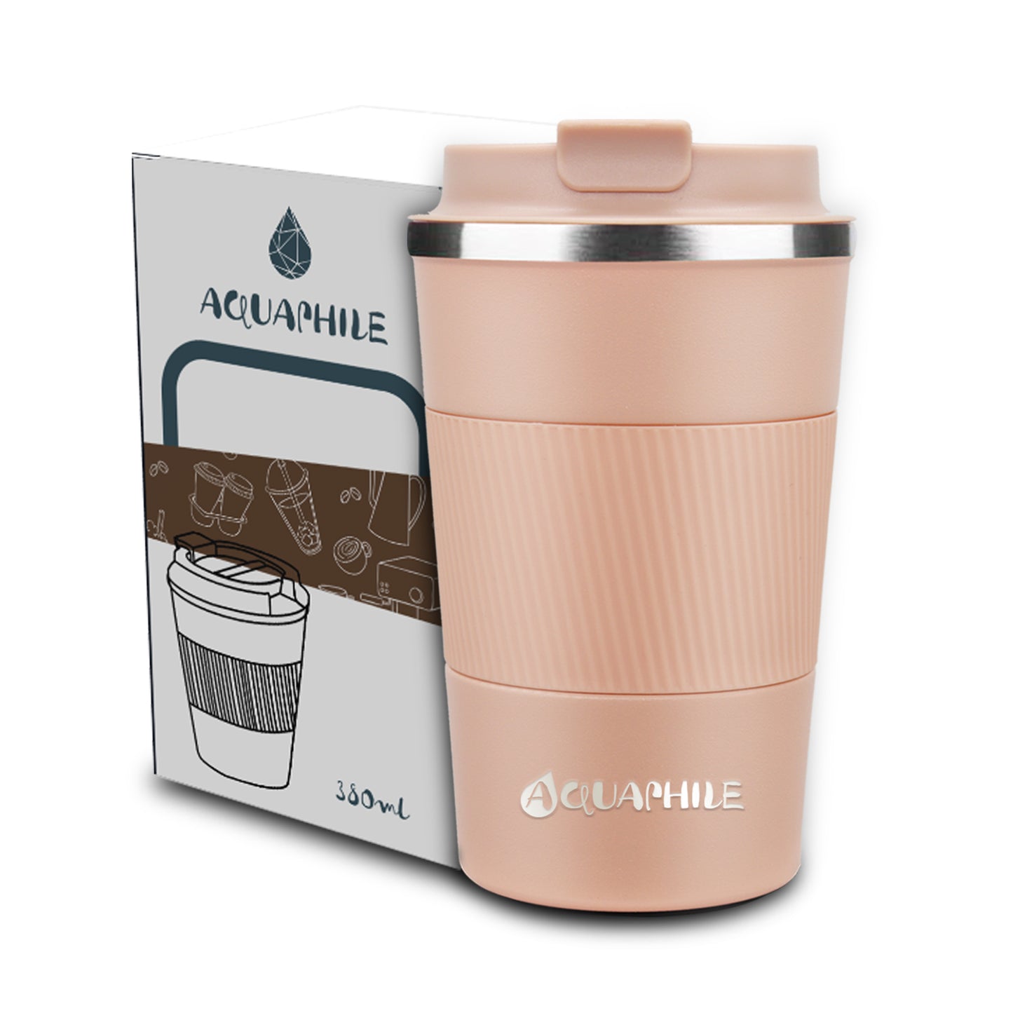 Aquaphile Vacuum Insulated Coffee Travel Mug Double Walled Reusable Tumbler Cups