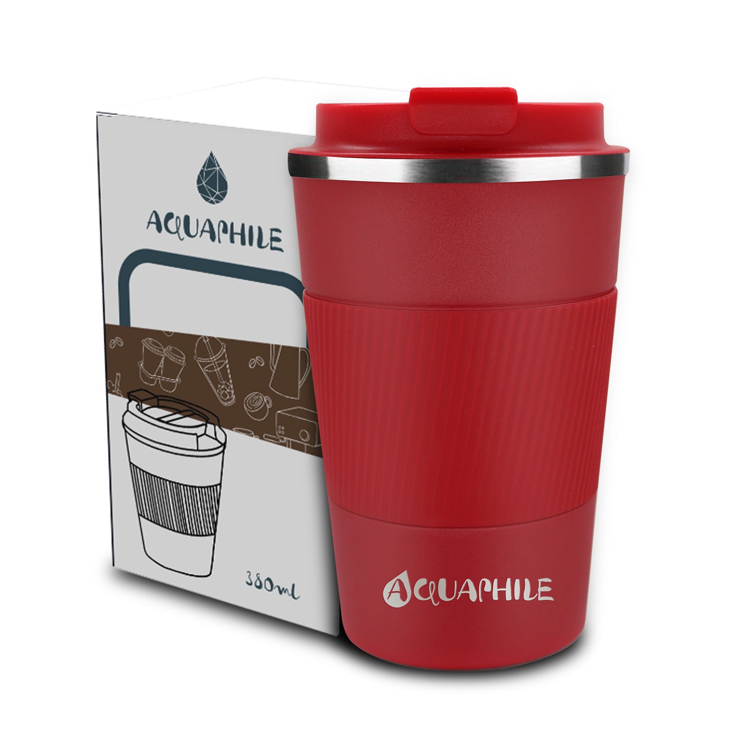 Aquaphile Vacuum Insulated Coffee Travel Mug Double Walled Reusable Tumbler Cups