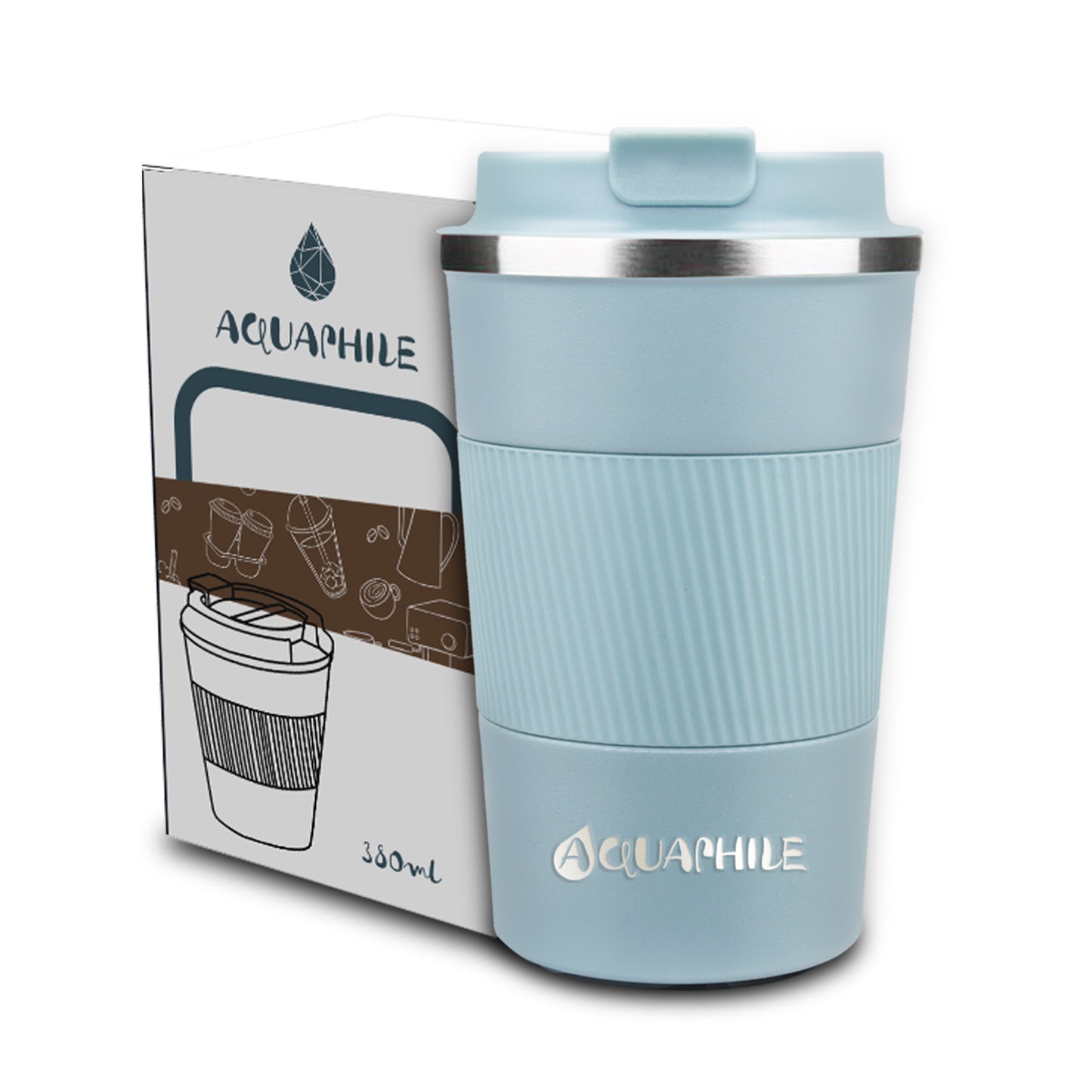 Aquaphile Vacuum Insulated Coffee Travel Mug Double Walled Reusable Tumbler Cups