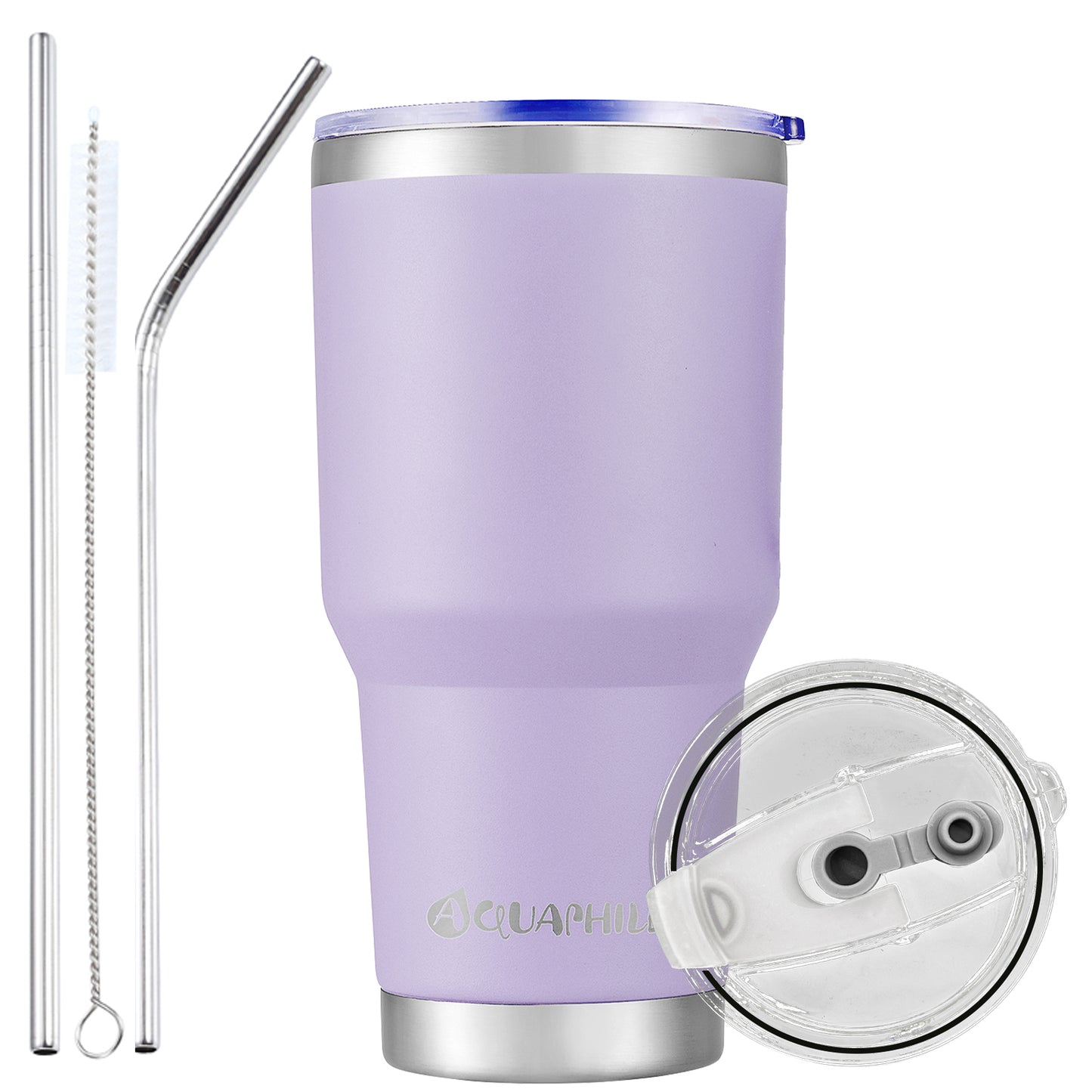 AQUAPHILE 30 oz Tumbler with Lid and Straw, Stainless Steel Vacuum Insulated Water Coffee Tumbler Cup, Double Wall Powder Coated Spill-Proof Travel Mug Thermal Cup