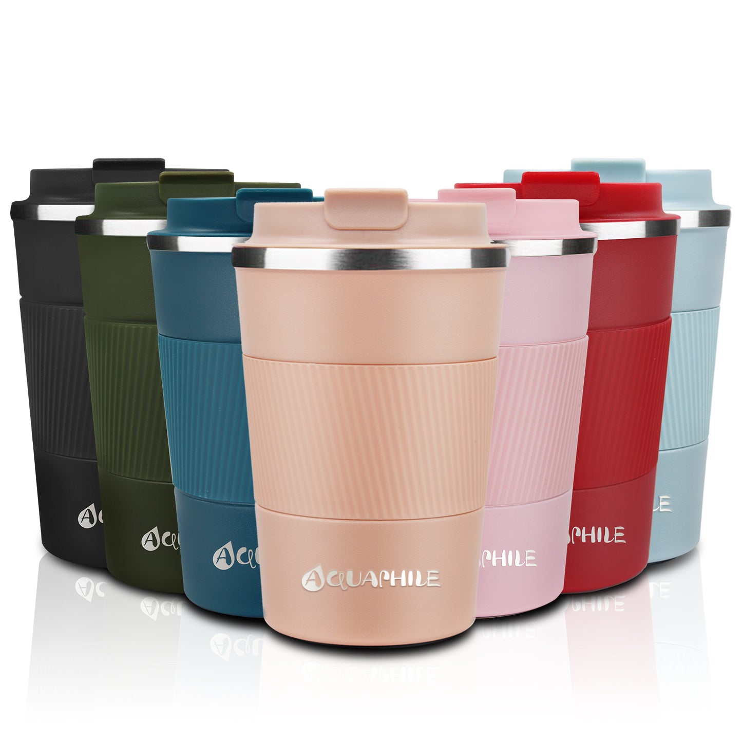 Aquaphile Vacuum Insulated Coffee Travel Mug Double Walled Reusable Tumbler Cups