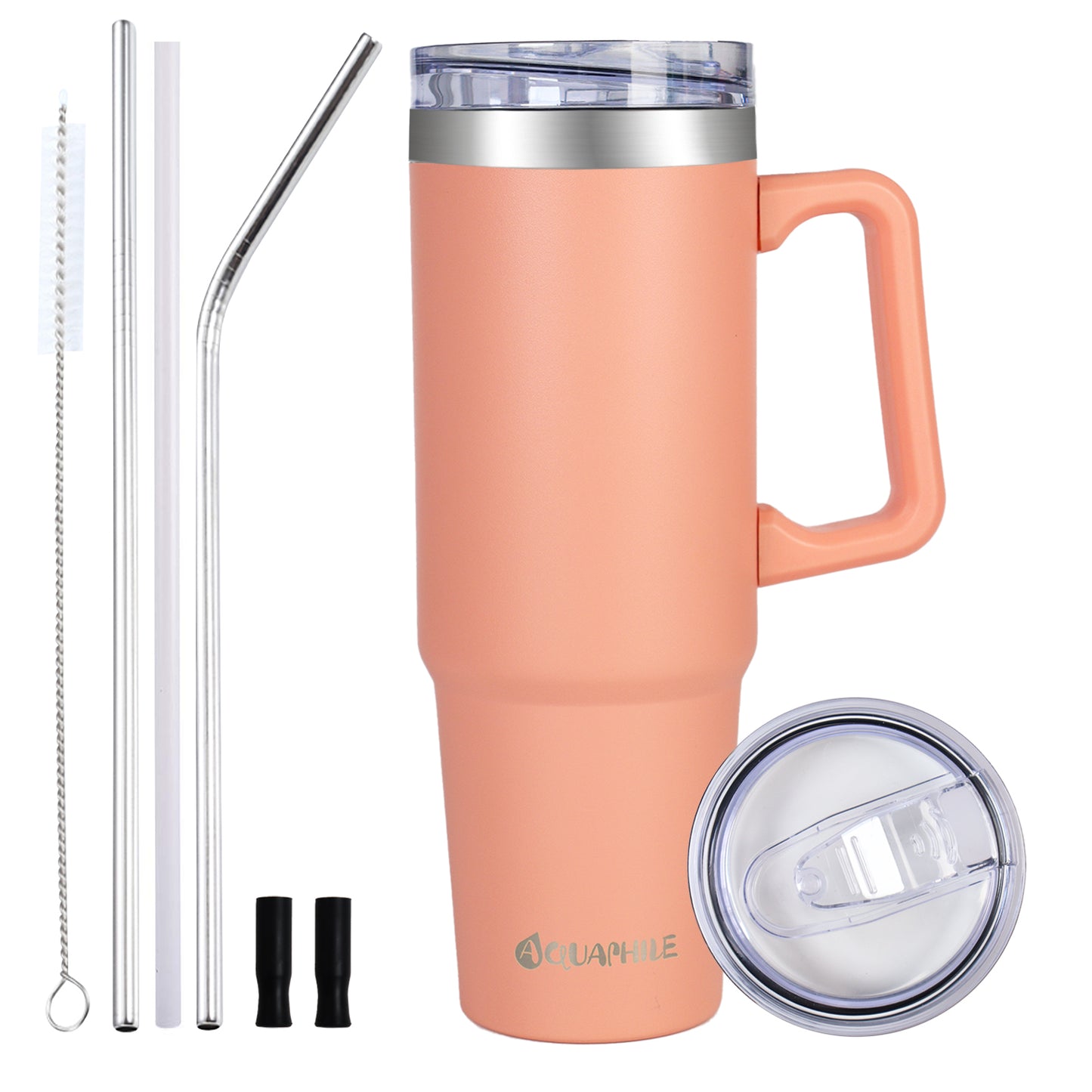 AQUAPHILE Tumbler with Handle, 35oz Insulated Coffee Mug with Leak-proof Lid and Straw, Stainless Steel Travel Mug for Hot or Cold Drinks