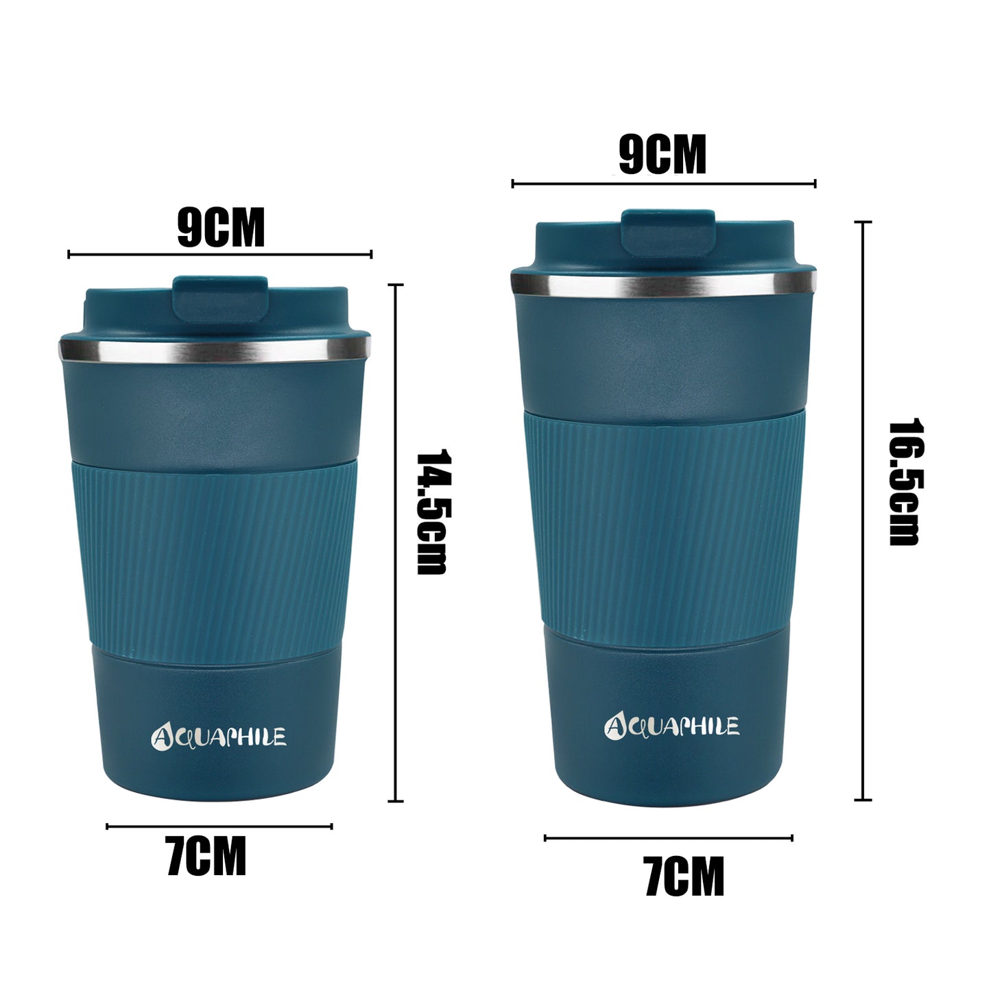 Aquaphile Vacuum Insulated Coffee Travel Mug Double Walled Reusable Tumbler Cups