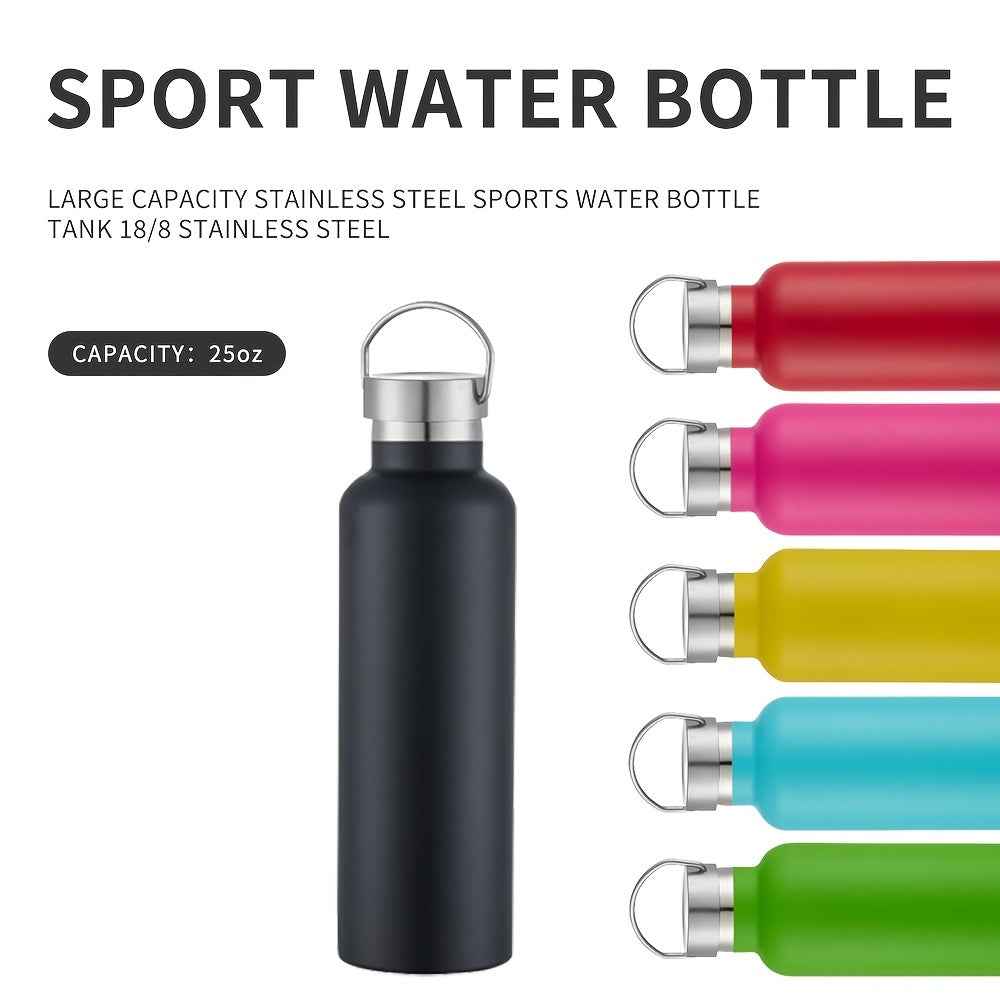 1pc 25oz Insulated Water Bottle - Double Wall Vacuum Stainless Steel, Leak Proof, Hot & Cold Drinks, Ideal for Outdoor Sports, Camping, Biking