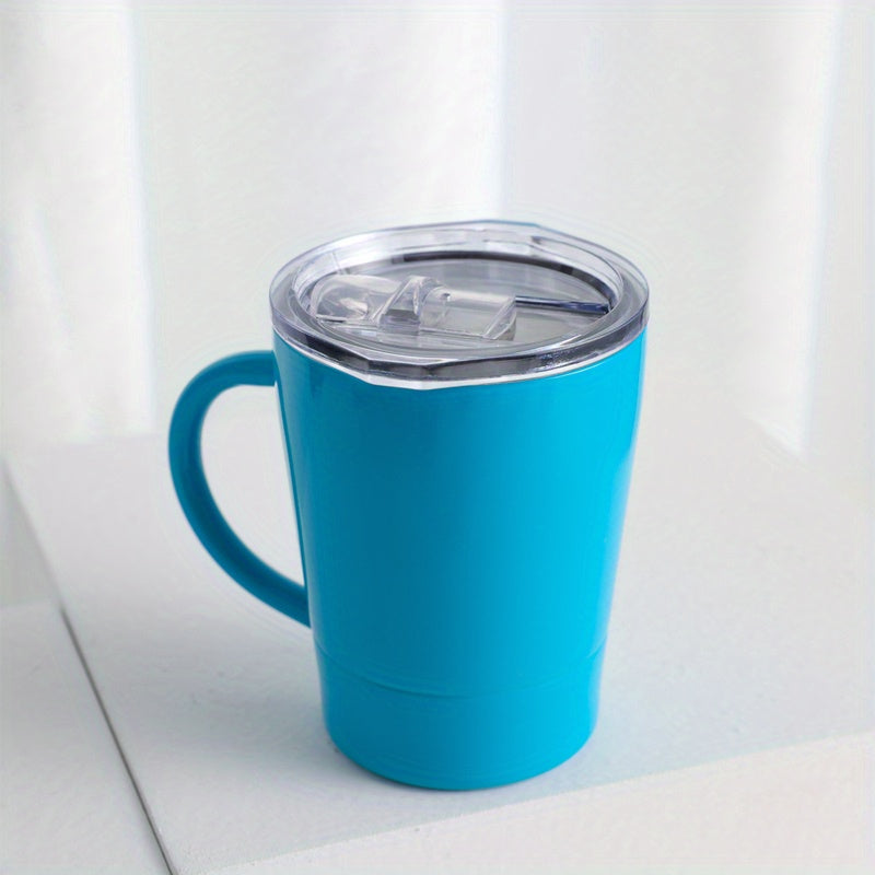1pc Stainless Steel Insulated Coffee Mug With Handle, 8oz\u002F260ML Double Wall Vacuum Travel Mug, Tumbler Cup With Sliding Lid, Summer Drinkware, Kitchen Stuff, Home Kitchen Items