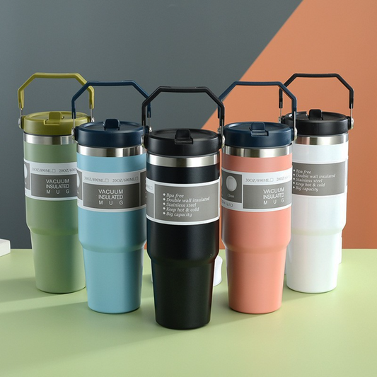 30oz Portable Ice Mug Car Mug 304 Stainless Steel Mug Cold Car Mug Outdoor Sports Cup Portable Ice Mug