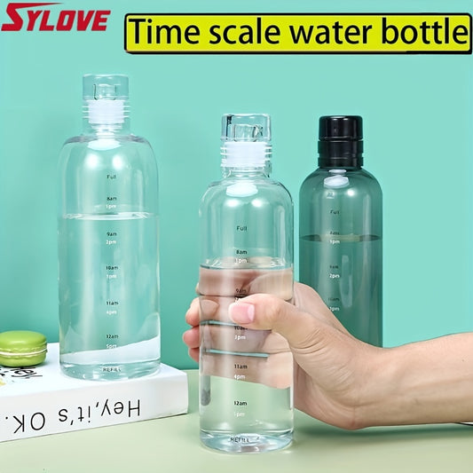1pc Transparent Water Bottle With Time Scale, Casual Sports Water Cup For Men And Women, Best Gift For Christmas Day, Birthday Day