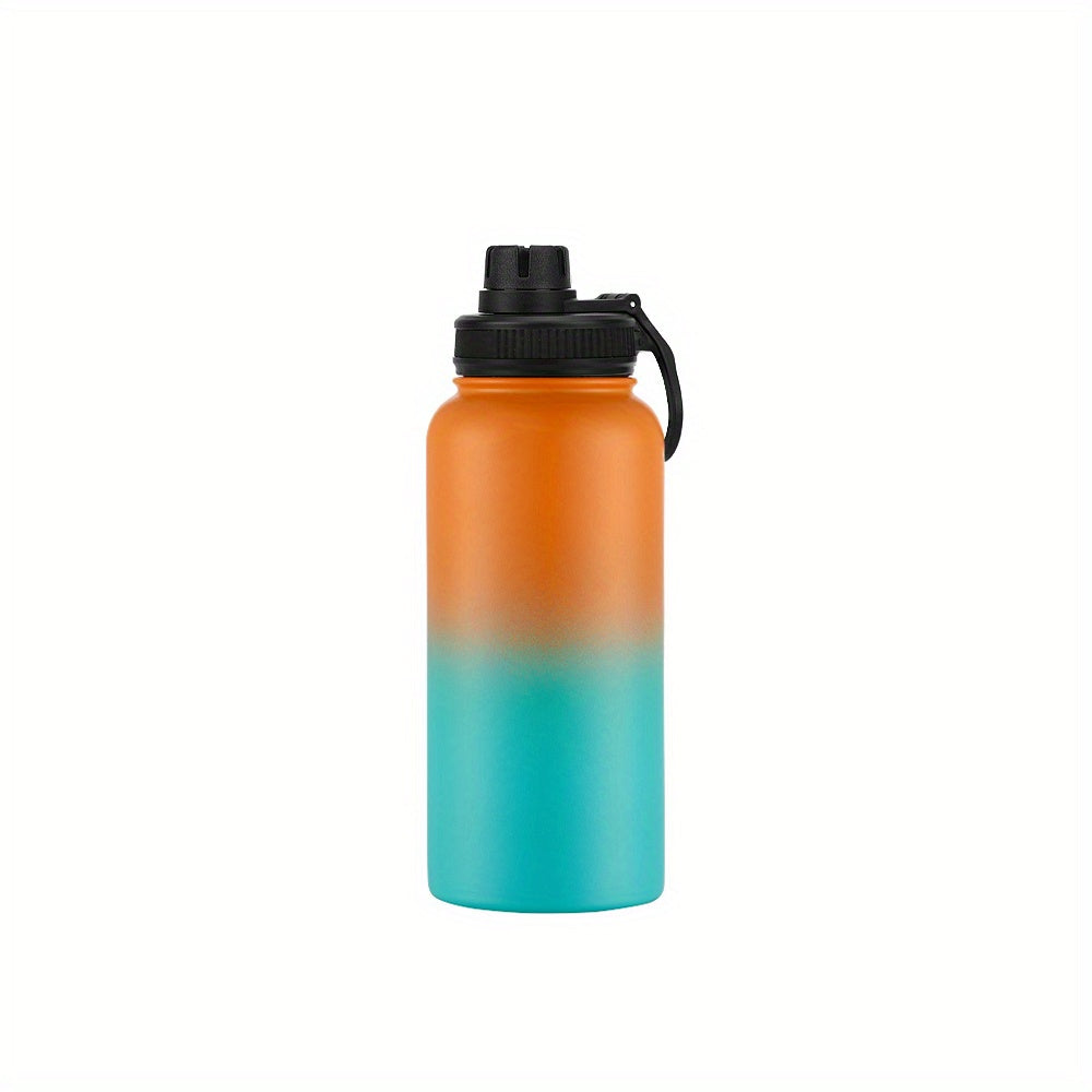 1pc 32oz Water Bottle, Vacuum Insulated Stainless Steel Water Flask With Sport Lid, Leak Proof, Double Walled Travel Thermo Mug, Metal Canteen, Hot Cold Water Bottles