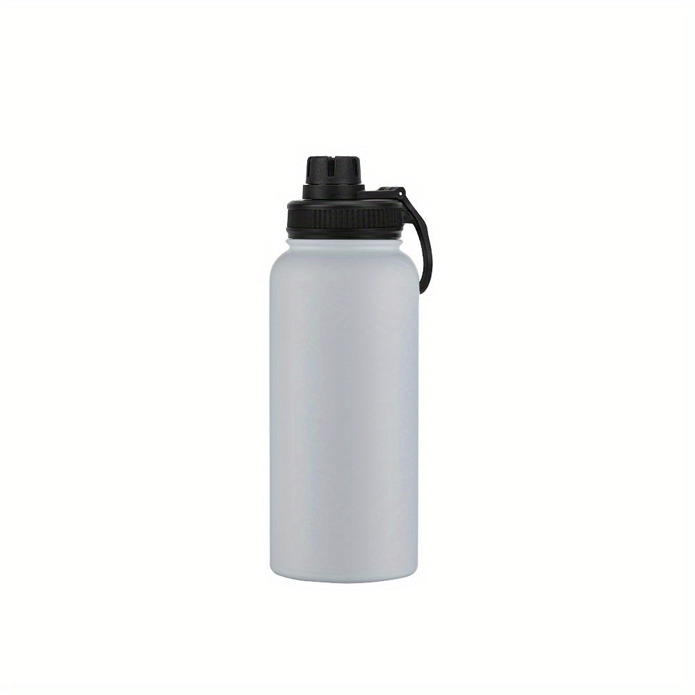 1pc 32oz Water Bottle, Vacuum Insulated Stainless Steel Water Flask With Sport Lid, Leak Proof, Double Walled Travel Thermo Mug, Metal Canteen, Hot Cold Water Bottles