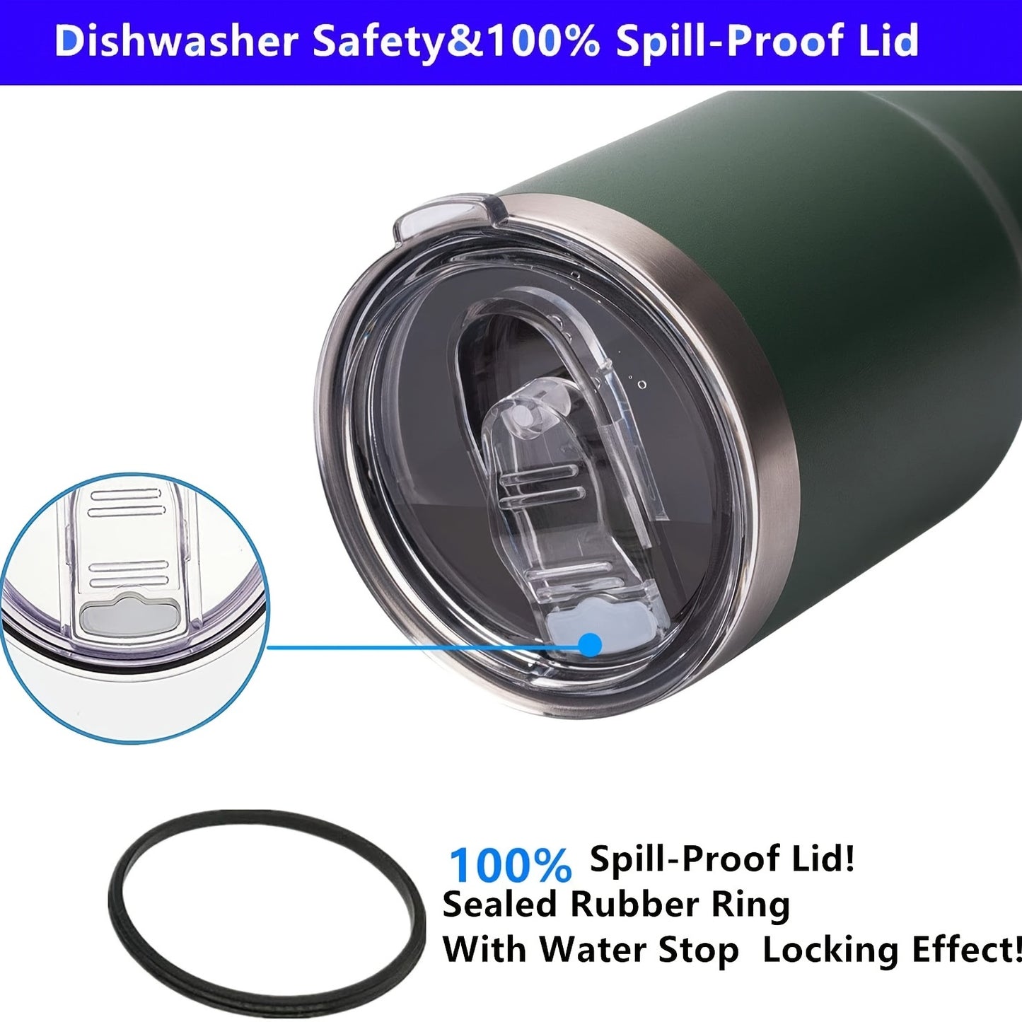 2pcs Water Sealing Cover, 30 Oz Replacement Lid, 3.7 Inch Diameter, Spill Proof Replacement Lids, 30 Oz Tumbler Lid For Tumbler, Cup Lid