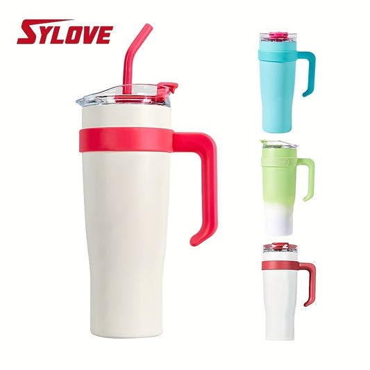 SYLOVE 40oz Large Capacity Water Bottle, Stainless Steel Thermos Cup Tumbler For Men Women Outdoor Camping Hiking Driving Travel