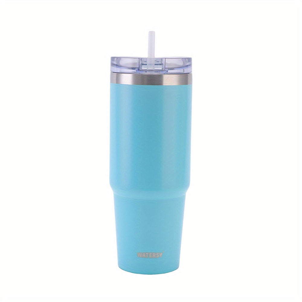 1pc Tumbler With Lid And Straw 30oz, Stainless Steel Insulated Tumbler Coffee Cup, Durable Double Wall Vacuum Travel Coffee Mug Thermal For Hot And Cold Drinks, Drinkware