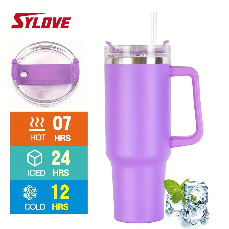 1pc Large 40oz Stainless Steel Water Bottle with Leakproof Lid and Straw - Perfect for Outdoor Activities, Camping, Hiking, and Travel - Great Gift for Holidays and Special Occasions