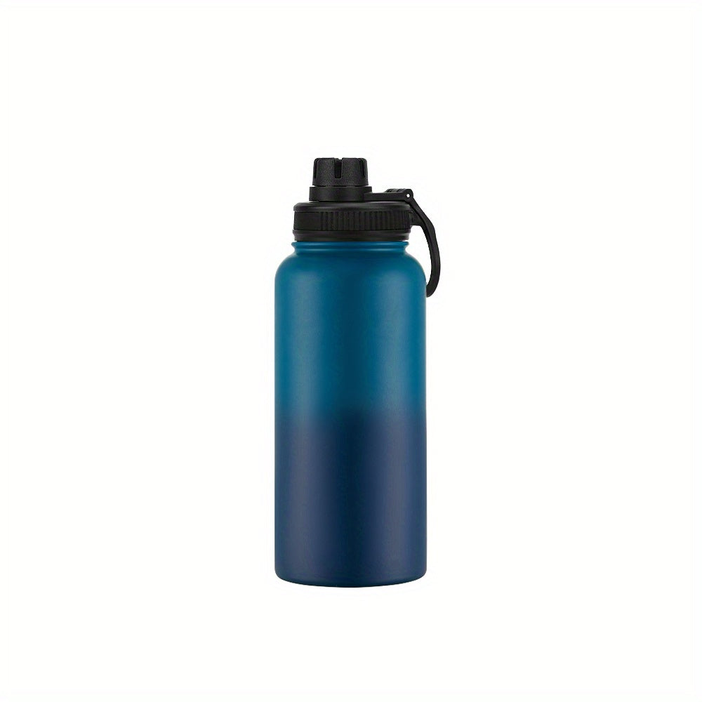 1pc 32oz Water Bottle, Vacuum Insulated Stainless Steel Water Flask With Sport Lid, Leak Proof, Double Walled Travel Thermo Mug, Metal Canteen, Hot Cold Water Bottles