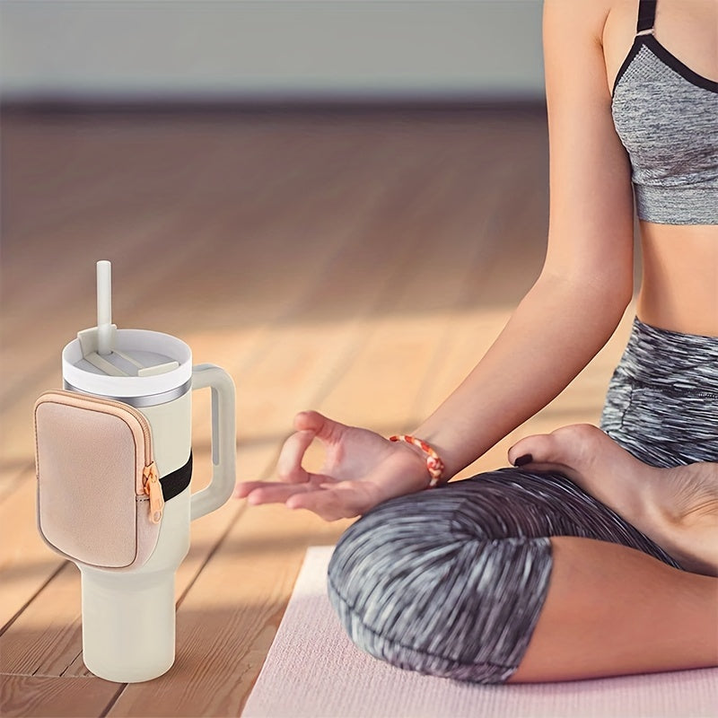 40oz Water Bottle Portable Key Bag Phone Bag, Sports Leisure Arm Wrist Mini Bag, Small Zipper Organizer Storage Bag, Can Be Placed On Water Bottle