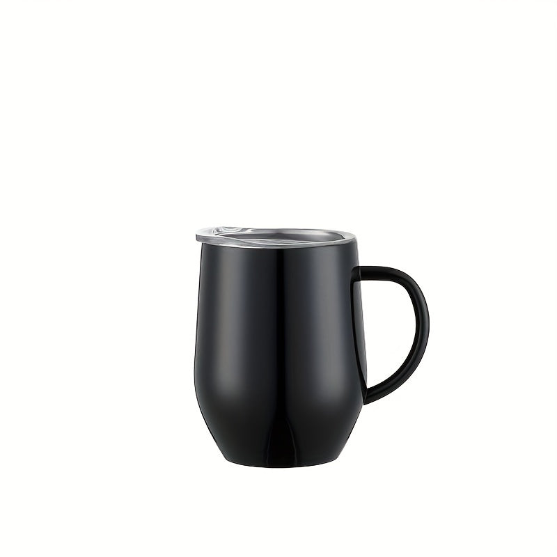 1pc Vacuum Cup - 12oz Insulated Stainless Steel Coffee Mug with Lid and Handle for Hot and Cold Beverages - Perfect Summer Drinkware and Birthday Gift