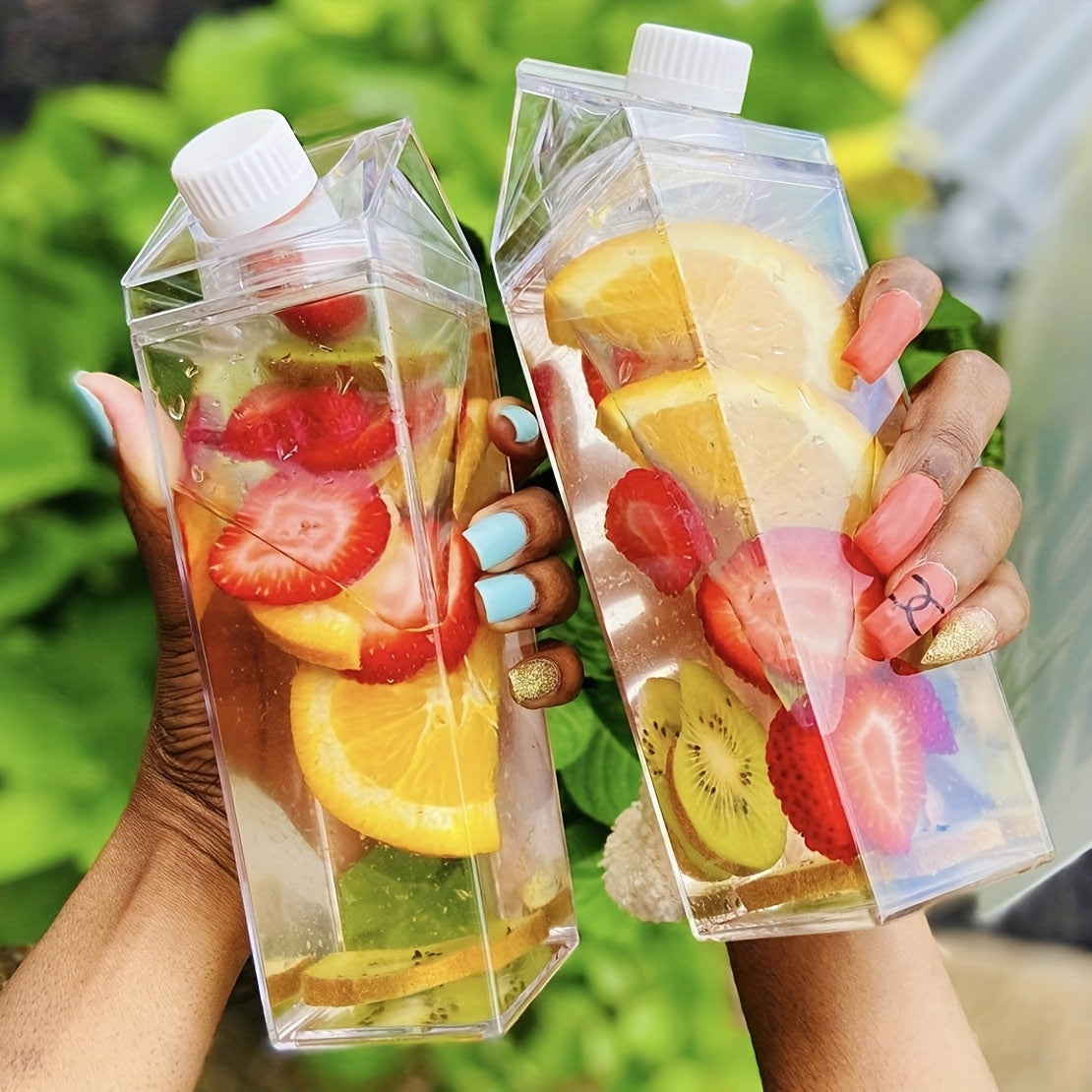 Large Capacity Milk Box Shaped Water Bottle, BPA Free Portable Transparent Square Milk Bottle For Home Kitchen, Outdoor Sports, Camping, Gym Fitness