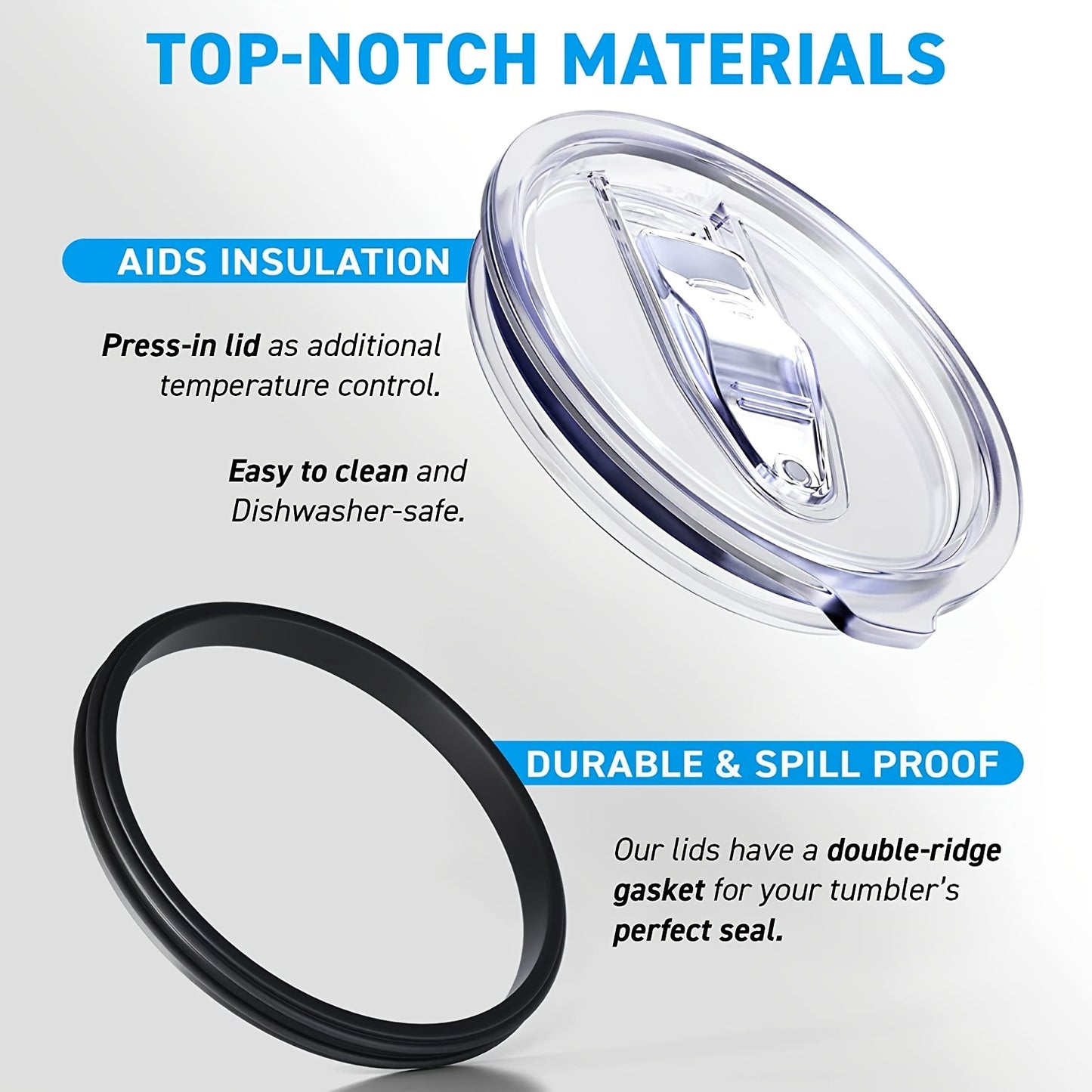 2pcs Water Sealing Cover, 30 Oz Replacement Lid, 3.7 Inch Diameter, Spill Proof Replacement Lids, 30 Oz Tumbler Lid For Tumbler, Cup Lid