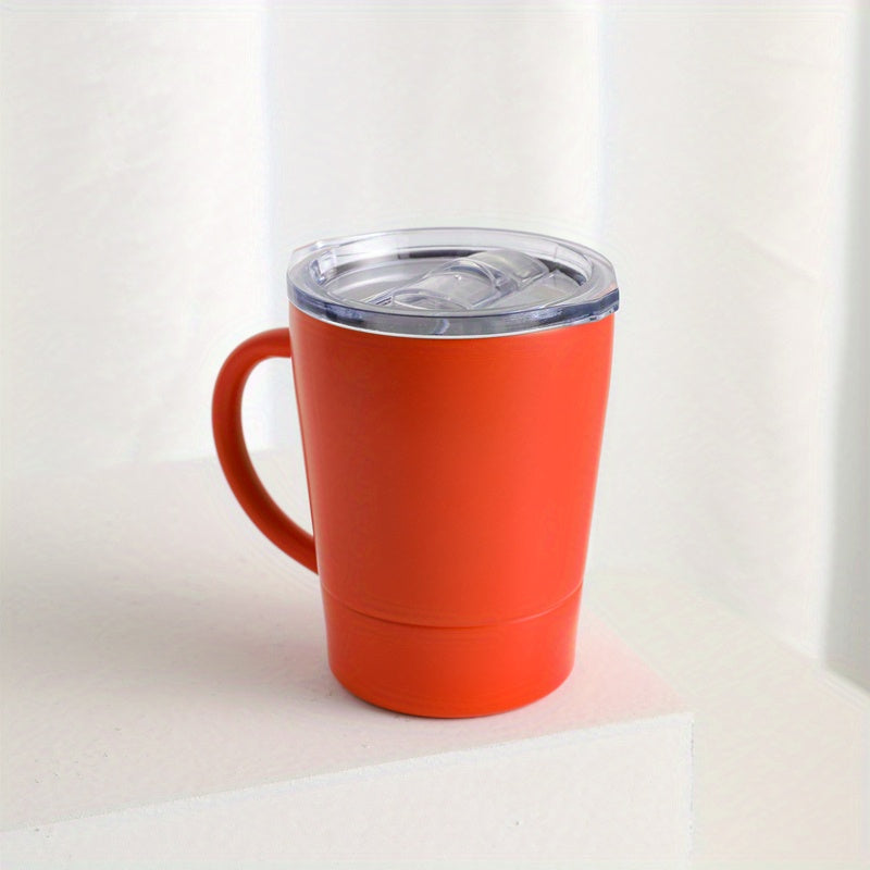 1pc Stainless Steel Insulated Coffee Mug With Handle, 8oz\u002F260ML Double Wall Vacuum Travel Mug, Tumbler Cup With Sliding Lid, Summer Drinkware, Kitchen Stuff, Home Kitchen Items