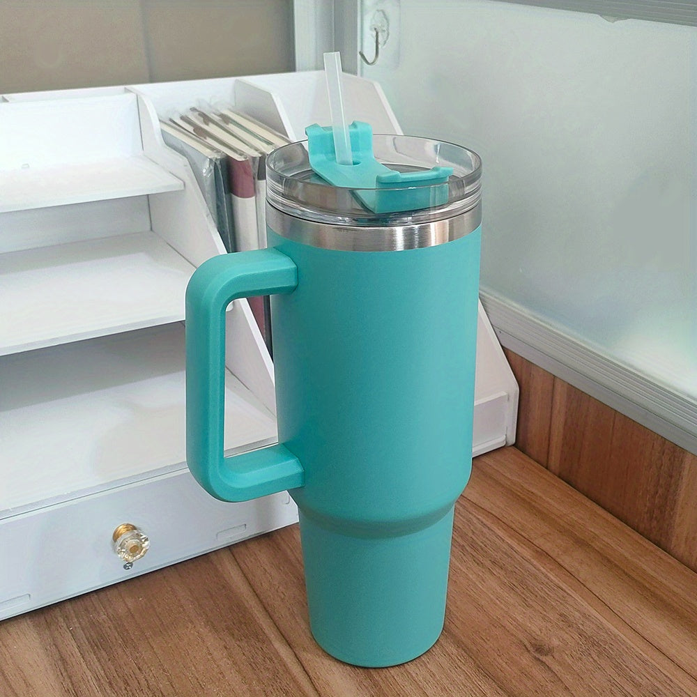 1pc Vacuum Flask 40oz, Portable Large Capacity Thermal Water Bottles, Stainless Steel Leakproof Tumbler, Heat And Cold Retention, Insulated Cup With Lid And Straw For Men Women Outdoor Camping, Hiking, Driving, Thermocoolers