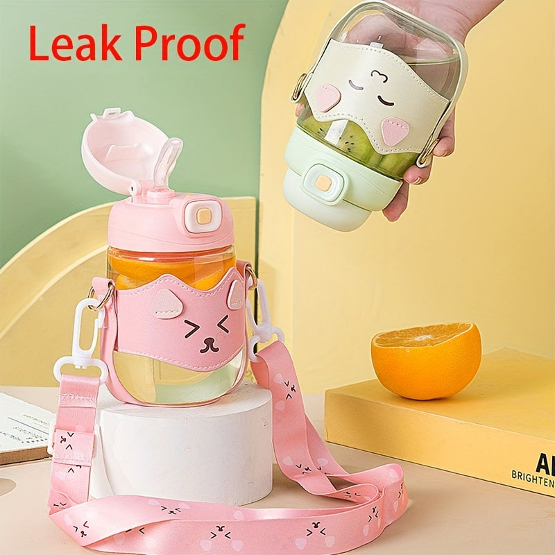 Cute and Leakproof Kawaii Water Bottle for Kids and Adults - BPA Free, Portable and Perfect for Outdoor Activities, Camping, and Travel - Ideal Children's Day Gift