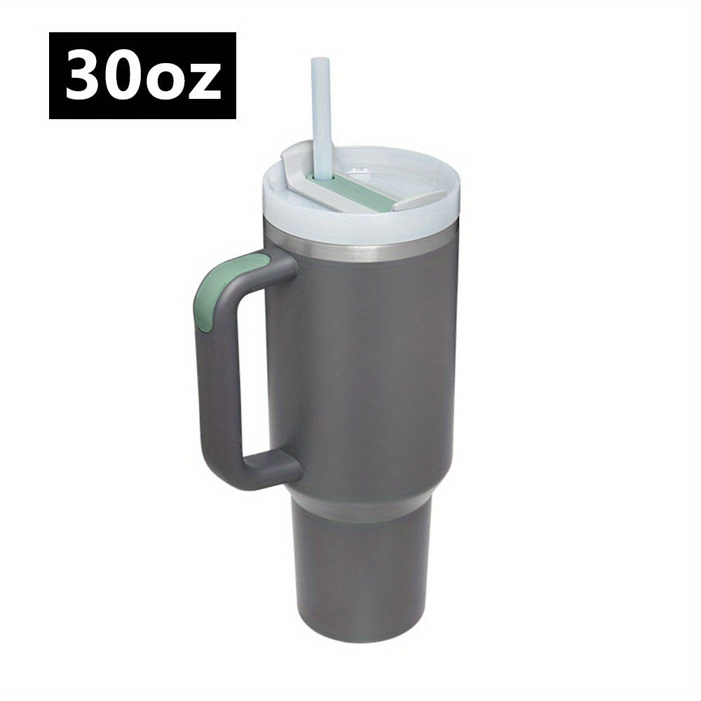 New 30oz Car Cup Insulation And Cold Insulation Cup 304 Stainless Steel Handle Cup Double-layer Ice Cup Straw Cup Insulation Coffee Pot