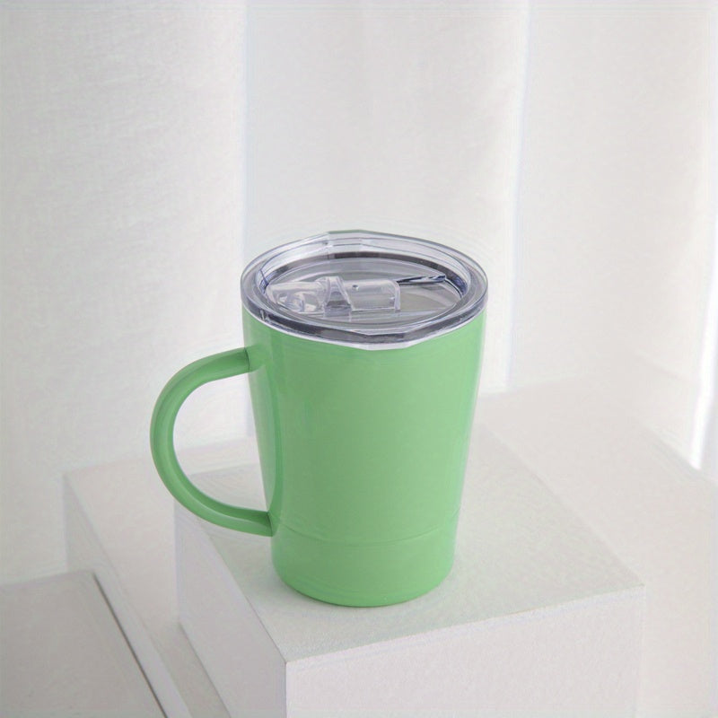 1pc Stainless Steel Insulated Coffee Mug With Handle, 8oz\u002F260ML Double Wall Vacuum Travel Mug, Tumbler Cup With Sliding Lid, Summer Drinkware, Kitchen Stuff, Home Kitchen Items