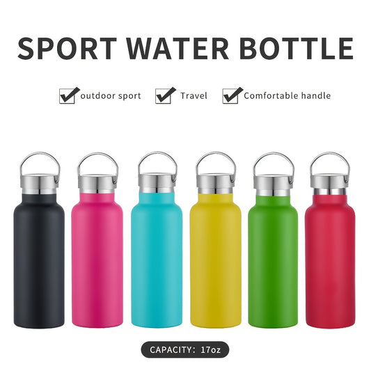 1pc Insulated Water Bottle 17oz, Stainless Steel Sports Water Bottle, Keep Cold For 24 Hours And Hot For 12 Hours, Water Bottle For School, Teacher Appreciation Gifts