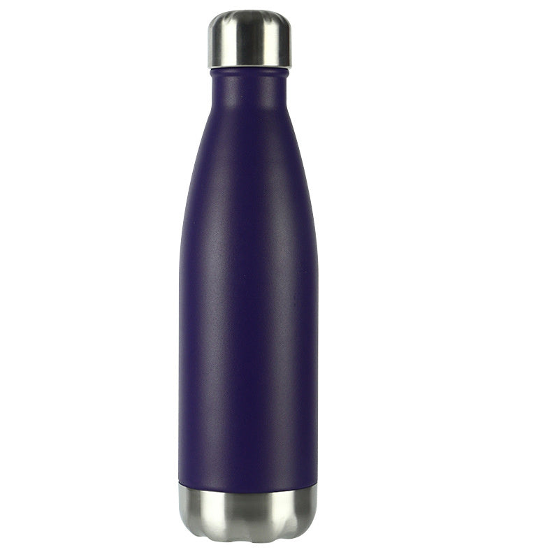 1pc 17oz Sport Water Bottle Vacuum Insulated Stainless Steel Sport Water Bottle Leak-Proof Double Wall Cola Shape Water Bottle, Keep Drinks Hot & Cold
