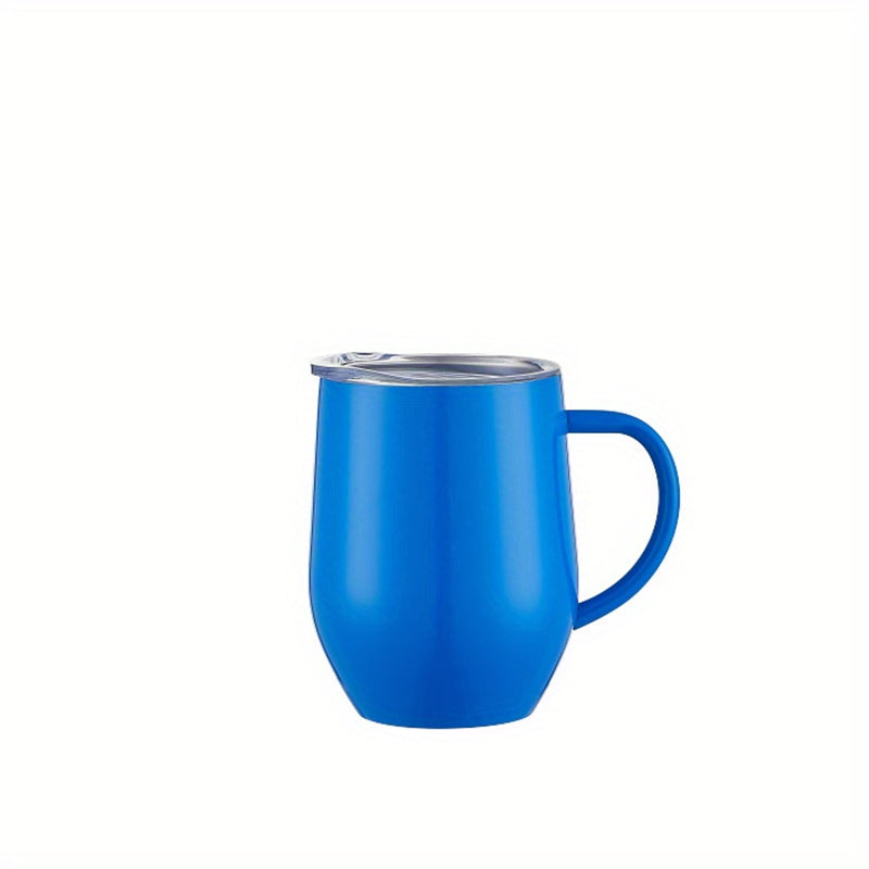 1pc Vacuum Cup - 12oz Insulated Stainless Steel Coffee Mug with Lid and Handle for Hot and Cold Beverages - Perfect Summer Drinkware and Birthday Gift