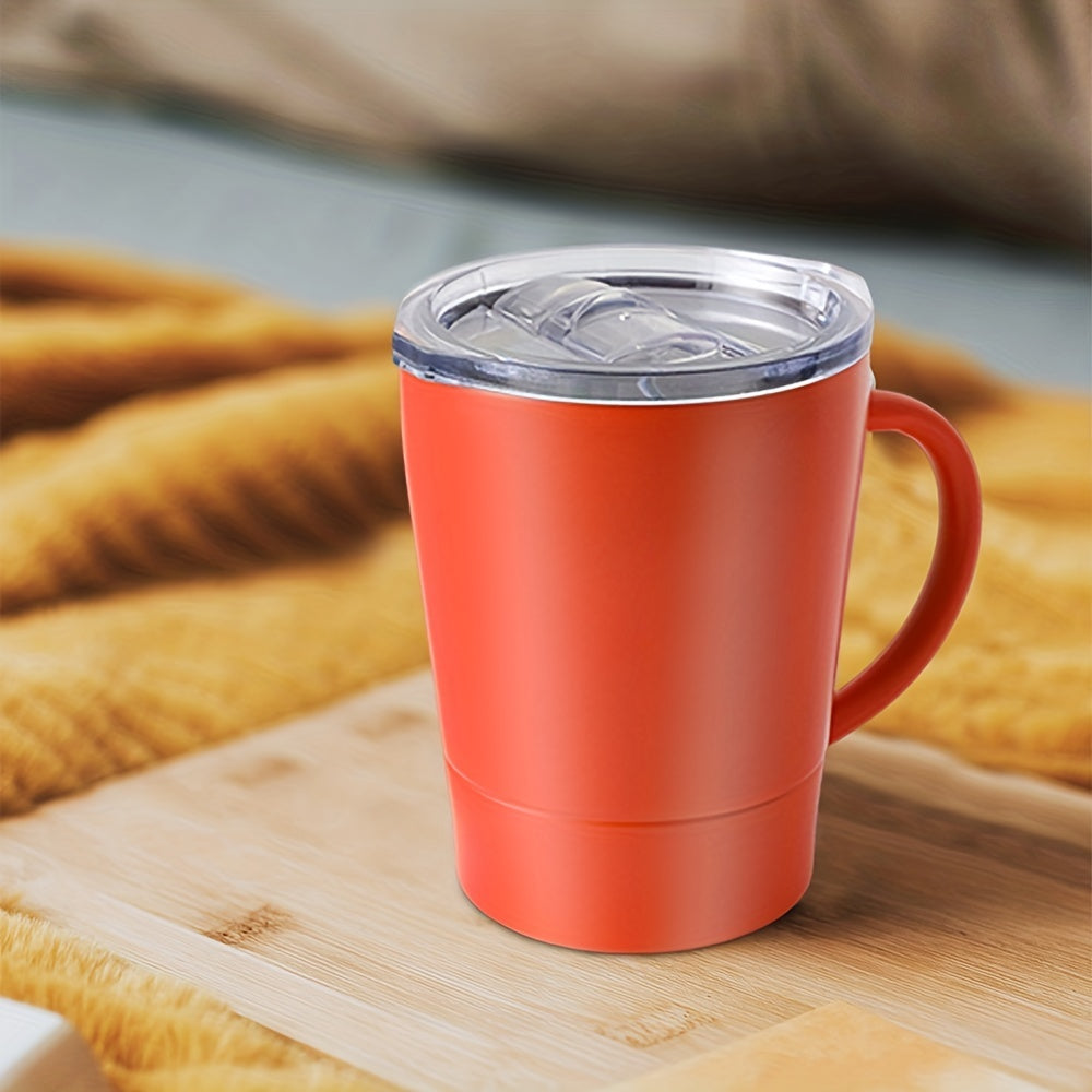 1pc Stainless Steel Insulated Coffee Mug With Handle, 8oz\u002F260ML Double Wall Vacuum Travel Mug, Tumbler Cup With Sliding Lid, Summer Drinkware, Kitchen Stuff, Home Kitchen Items