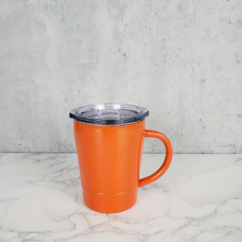 1pc Stainless Steel Insulated Coffee Mug With Handle, 8oz\u002F260ML Double Wall Vacuum Travel Mug, Tumbler Cup With Sliding Lid, Summer Drinkware, Kitchen Stuff, Home Kitchen Items