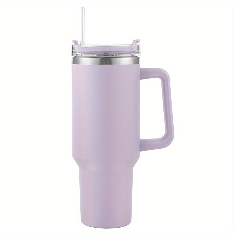 1pc, Tumbler With Lid And Straw, 40oz Stainless Steel Thermal Water Bottle With Handle, Stanly Cups, Portable Drinking Cups, For Car, Home, Office, Summer Drinkware, Travel Accessories, Home Kitchen Items, Birthday Gifts