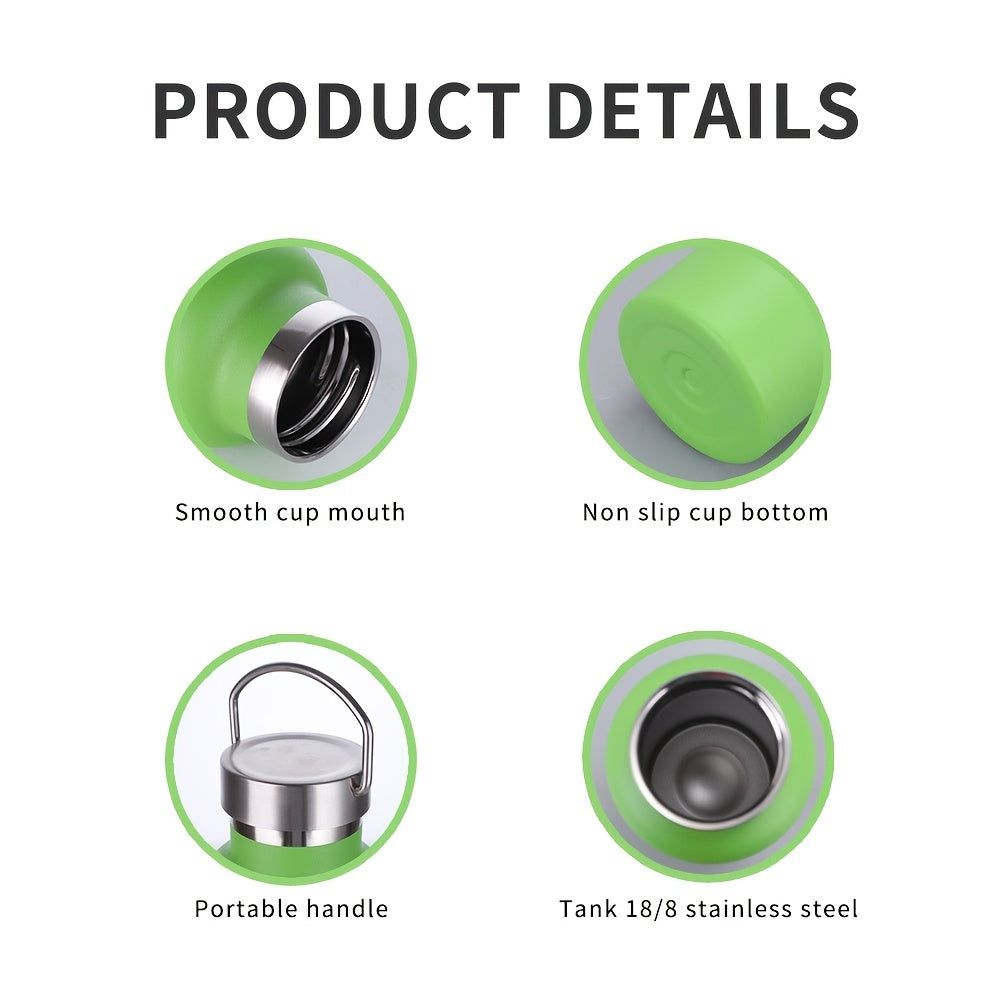 1pc Stainless Steel Sport Water Bottles, 12oz Vacuum Insulated Double Wall Travel Water Bottle With Leak Proof Lid, Metal Reusable Standard Mouth Flask For School, Hikers, Gift
