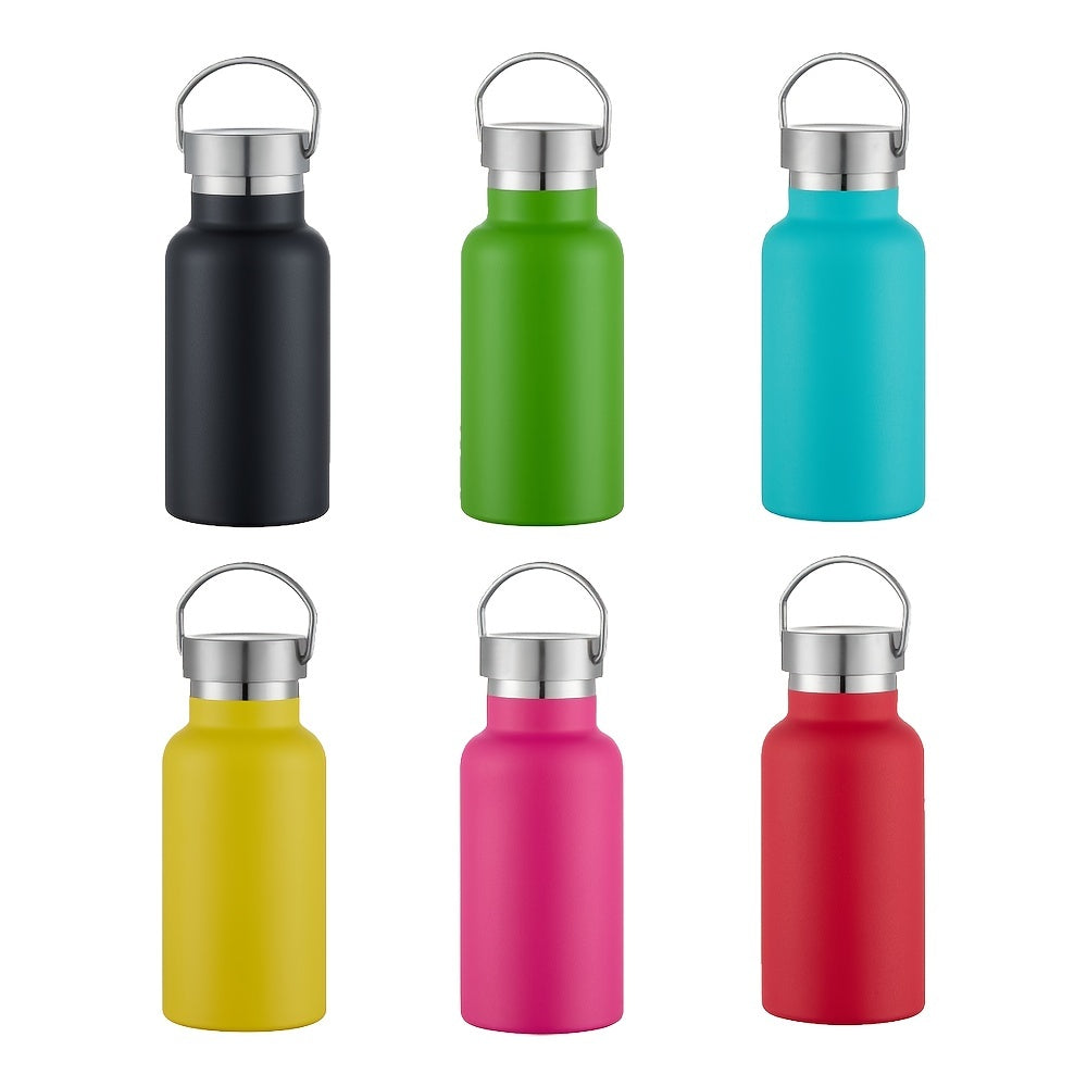 1pc Stainless Steel Sport Water Bottles, 12oz Vacuum Insulated Double Wall Travel Water Bottle With Leak Proof Lid, Metal Reusable Standard Mouth Flask For School, Hikers, Gift