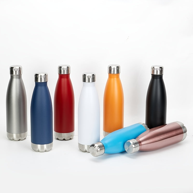 1pc 17oz Sport Water Bottle Vacuum Insulated Stainless Steel Sport Water Bottle Leak-Proof Double Wall Cola Shape Water Bottle, Keep Drinks Hot & Cold