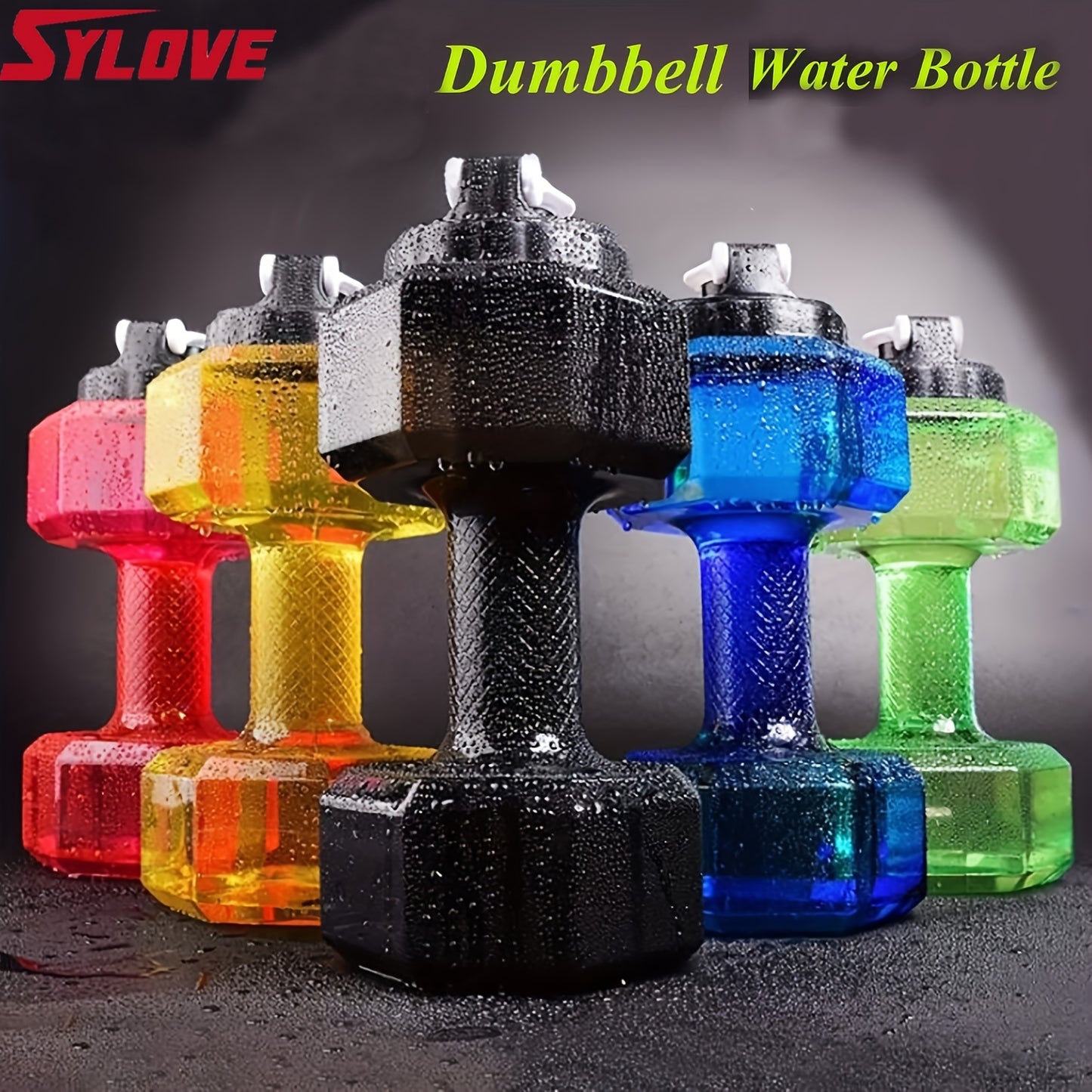 1pc Creative Dumbbell Shaped Water Bottle, Portable Fitness Water Bottles, Dual-Use Water Jug For Fitness Camping Cycling Gym Workout, Plastic Leakproof Water Bottle For Kid, Women And Men
