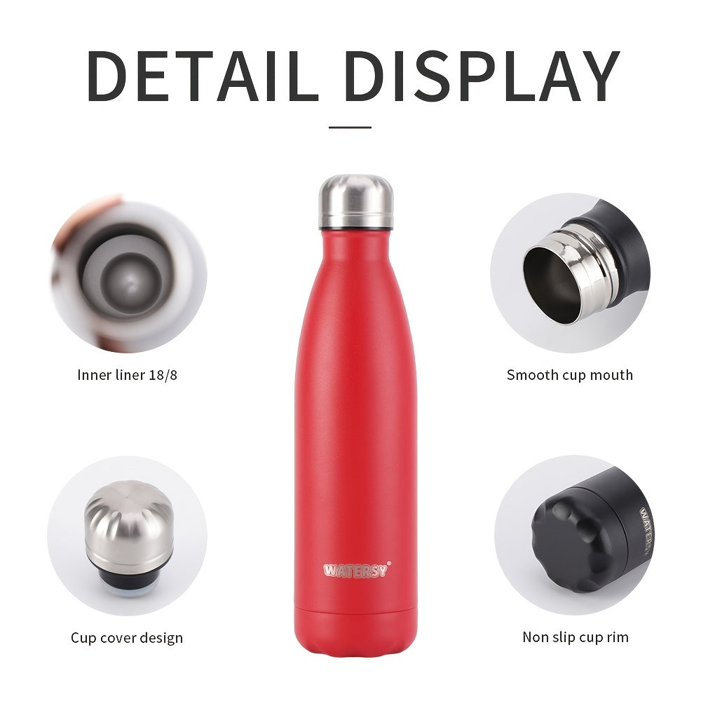 1pc Insulated Water Bottles -17oz\u002F500ml, Stainless Steel Water Bottles, Sports Water Bottles Keep Cold For 24 Hours And Hot For 12 Hours, Water Bottle For School