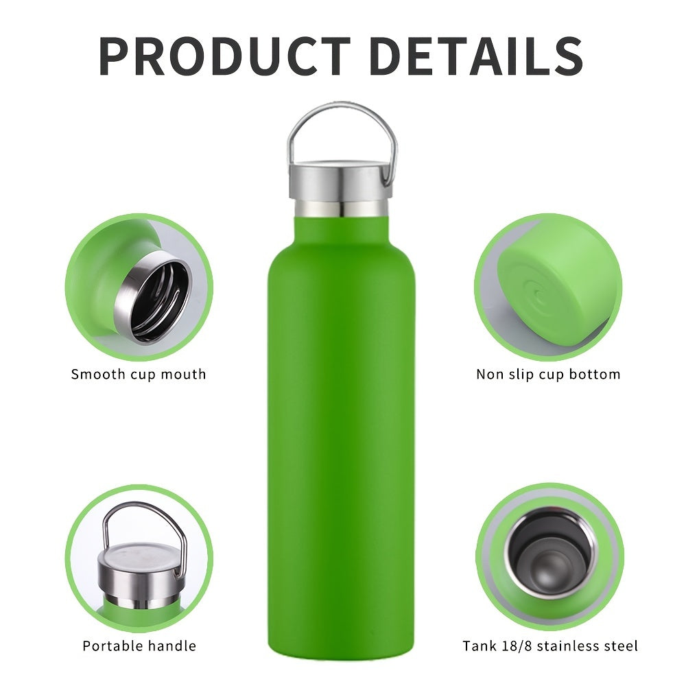 1pc 25oz Insulated Water Bottle - Double Wall Vacuum Stainless Steel, Leak Proof, Hot & Cold Drinks, Ideal for Outdoor Sports, Camping, Biking