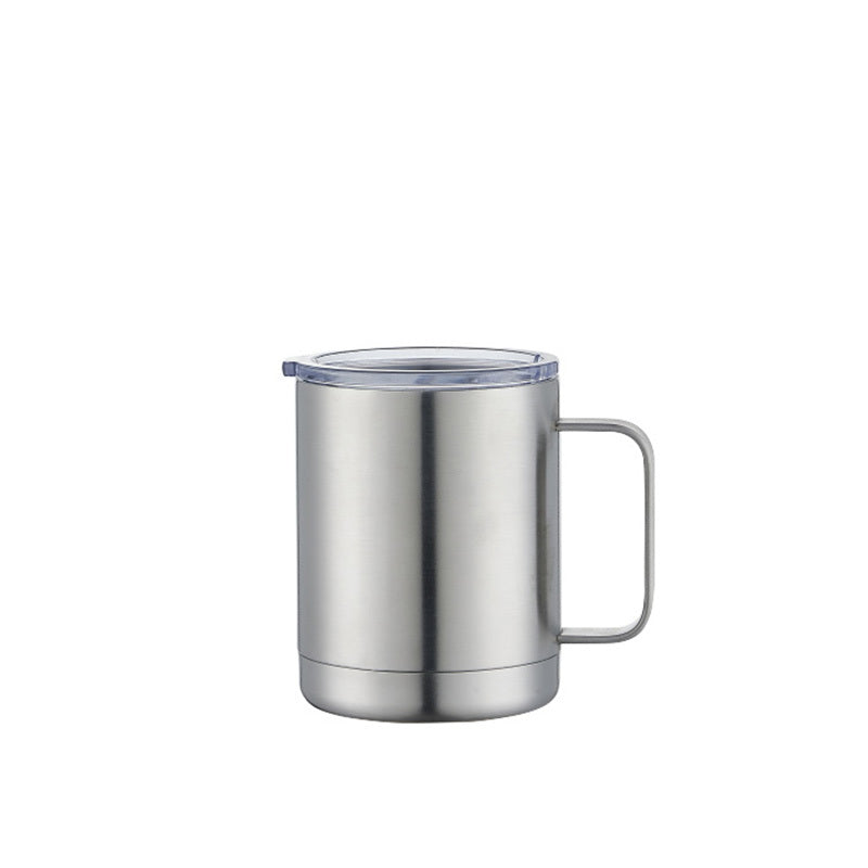 1pc 10oz Tumbler, Stainless Steel Insulated Coffee Mug With Handle, Double Wall Vacuum Travel Mug, Tumbler Cup With Sliding Lid
