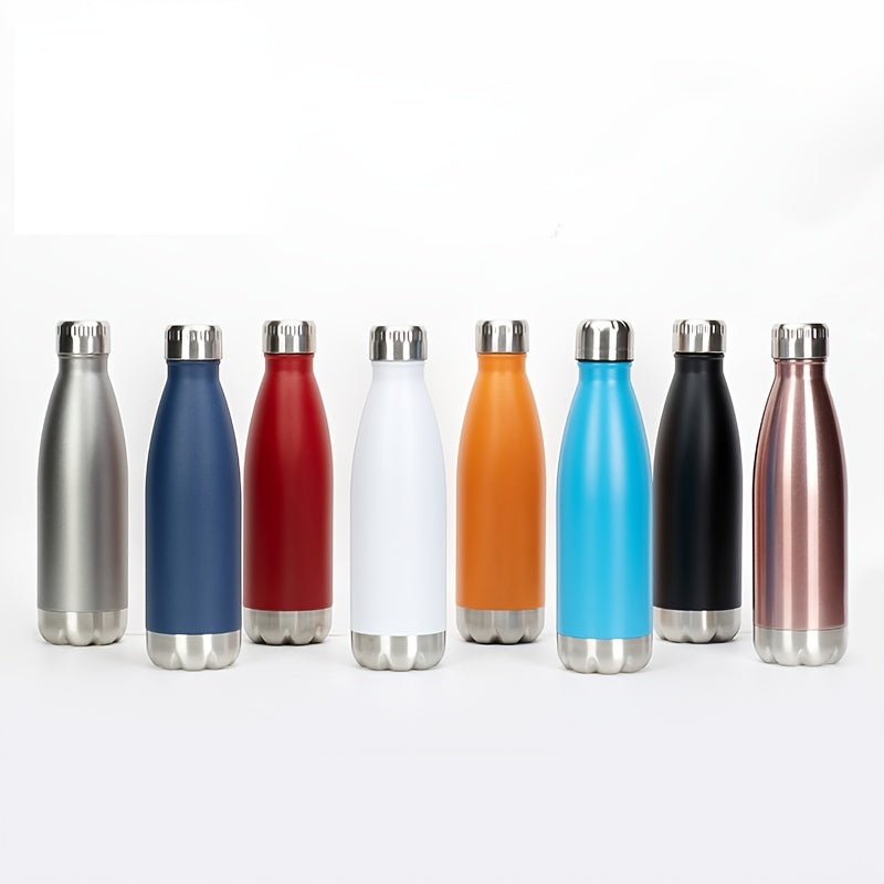 1pc 17oz Sport Water Bottle Vacuum Insulated Stainless Steel Sport Water Bottle Leak-Proof Double Wall Cola Shape Water Bottle, Keep Drinks Hot & Cold