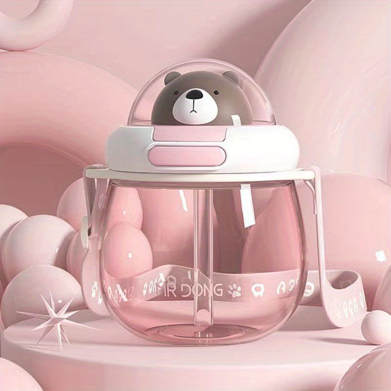 1pc Tritan Kawaii Water Cup Children's Cartoon Little Bear High Temperature Resistant Water Bottle For Boys Girls, Best Children's Day Gift, Christmas Day Gift