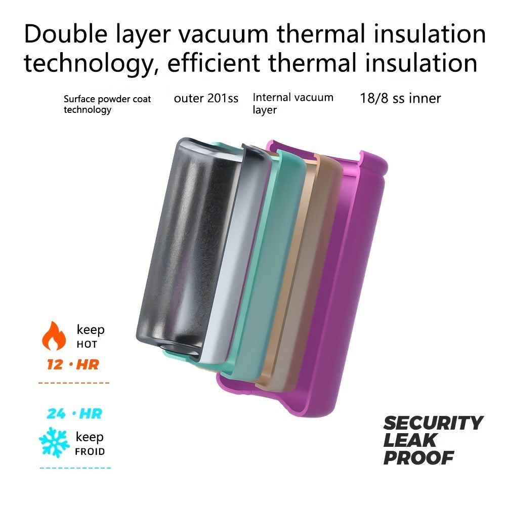 1pc Insulated Water Bottle With Paracord Handles & Sport Lid, Reusable Wide Mouth Vacuum Stainless Steel Water Bottle 32 Oz, Large Capacity