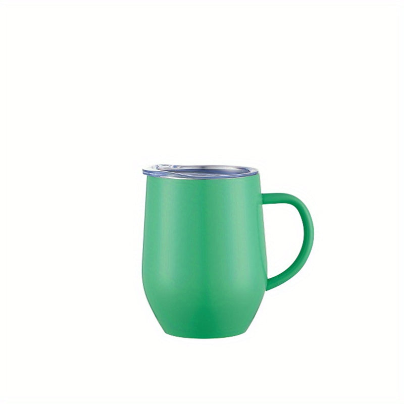 1pc Vacuum Cup - 12oz Insulated Stainless Steel Coffee Mug with Lid and Handle for Hot and Cold Beverages - Perfect Summer Drinkware and Birthday Gift